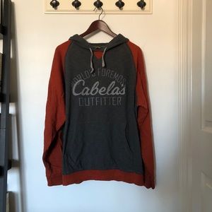 Men’s Cabela’s hoodie LG (grey & orange)